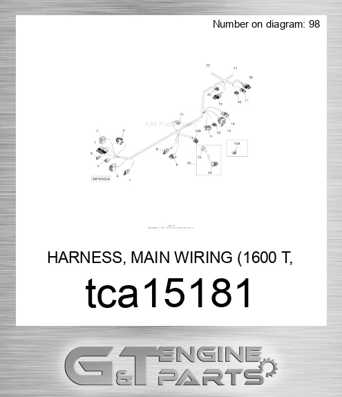 TCA15181 HARNESS, MAIN WIRING 1600 T, SERVI