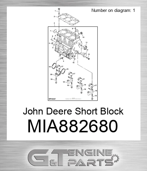 MIA882680 Short Block Assembly