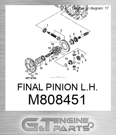 M808451 FINAL PINION L.H.