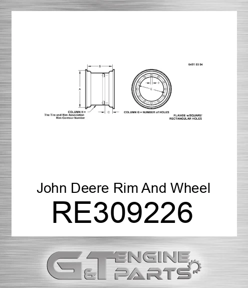 RE309226 Rim And Wheel Center