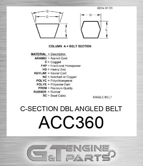 A-CC360 C-SECTION DBL ANGLED BELT