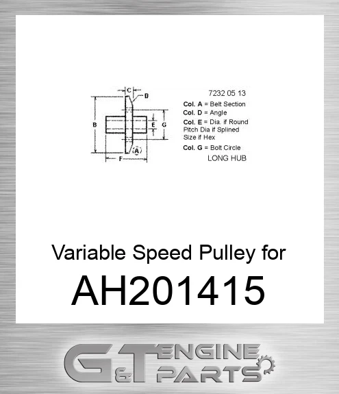 AH201415 Variable Speed Pulley for Combine,