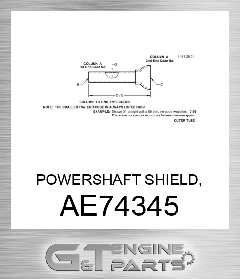 AE74345 POWERSHAFT SHIELD,