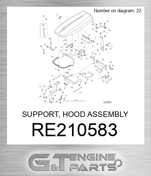 RE210583 SUPPORT, HOOD ASSEMBLY