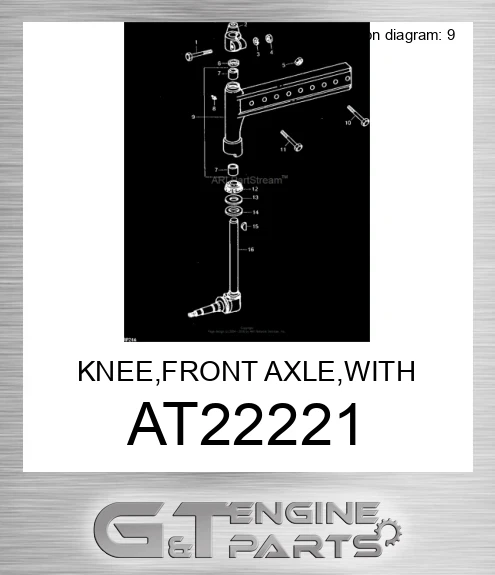 AT22221 KNEE,FRONT AXLE,WITH BUSHING,RH