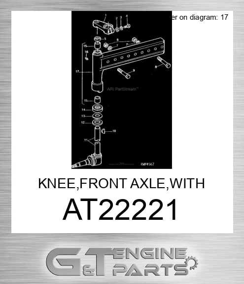 AT22221 KNEE,FRONT AXLE,WITH BUSHING,RH