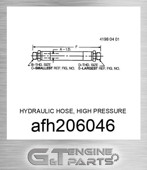 AFH206046 HYDRAULIC HOSE, HIGH PRESSURE GROUN