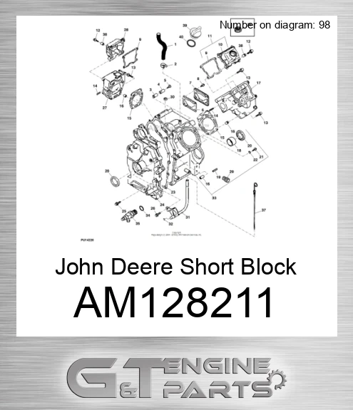 AM128211 John Deere Short Block Assembly AM128211