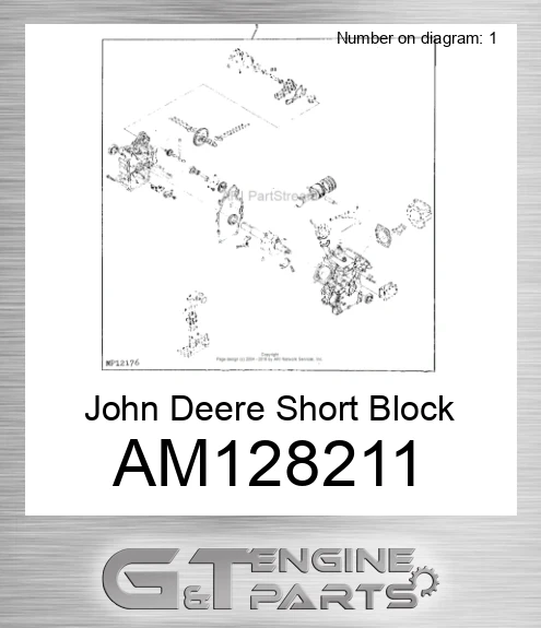 AM128211 John Deere Short Block Assembly AM128211