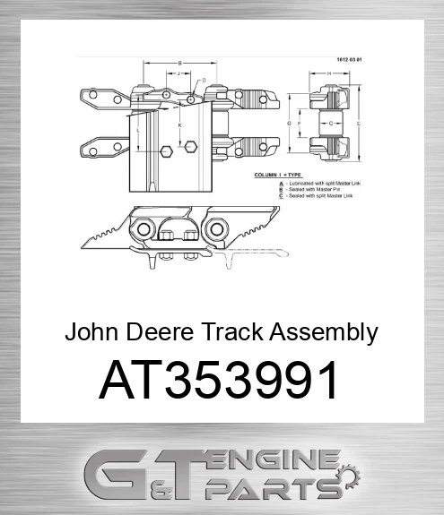 AT353991 John Deere Track Assembly With Shoes AT353991