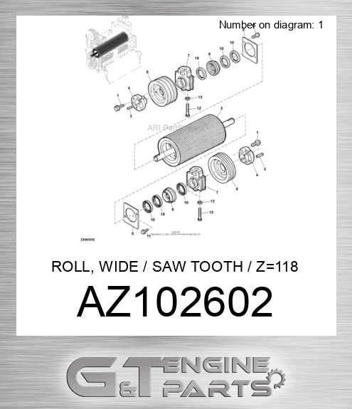 AZ102602 ROLL, WIDE / SAW TOOTH / Z=118