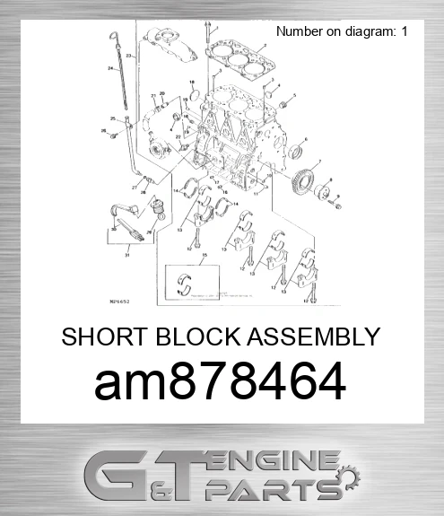AM878464 SHORT BLOCK ASSEMBLY