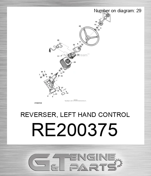 RE200375 John Deere Reverser made to fit JOHN DEERE Price 352.90