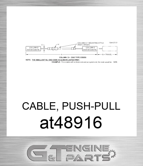 AT48916 CABLE, PUSH-PULL