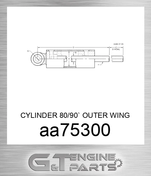 AA75300 CYLINDER 80/90` OUTER WING LIFT CYL
