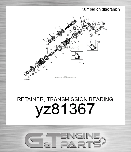 YZ81367 RETAINER, TRANSMISSION BEARING