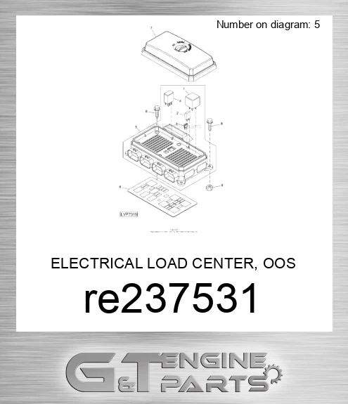 RE237531 ELECTRICAL LOAD CENTER, OOS DUAL VE
