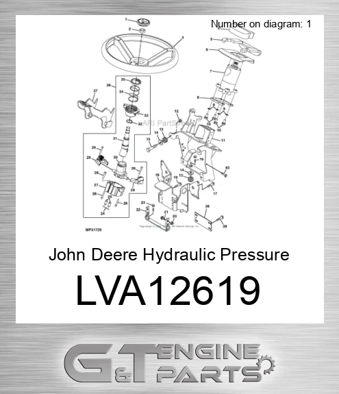 LVA12619 John Deere Hydraulic Pressure Valve LVA12619