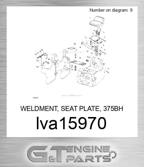 LVA15970 WELDMENT, SEAT PLATE, 375BH