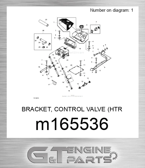 M165536 BRACKET, CONTROL VALVE HTR DLX CAB
