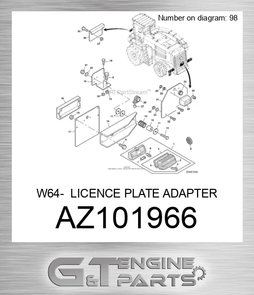 AZ101966 W64- LICENCE PLATE ADAPTER