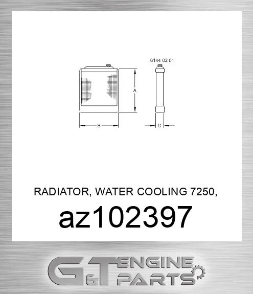 AZ102397 RADIATOR, WATER COOLING 7250, 7350