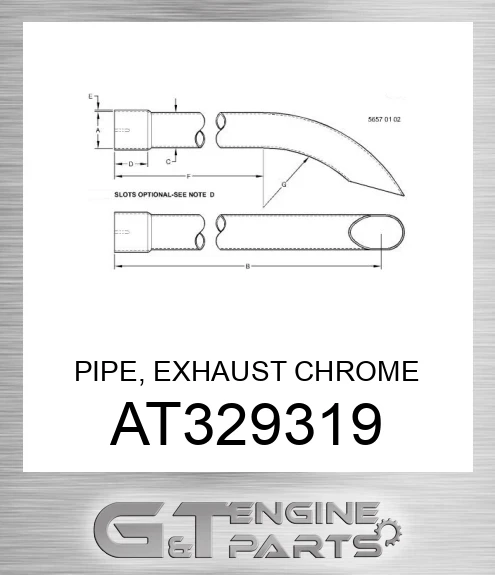 AT329319 PIPE, EXHAUST CHROME