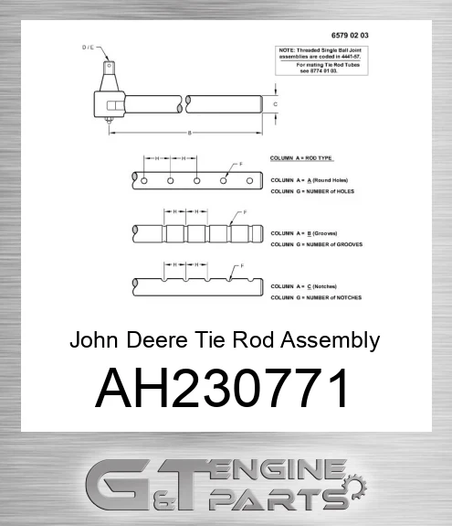 AH230771 Tie Rod Assembly
