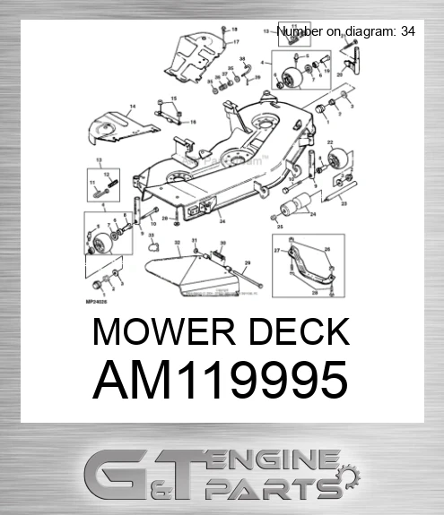 AM119995 MOWER DECK made to fit John Deere Price 2 835