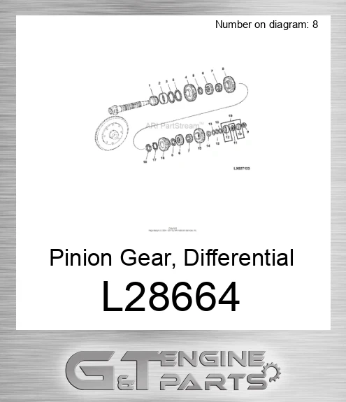L28664 Pinion Gear, Differential Driveshaft