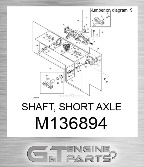 M136894 SHAFT, SHORT AXLE