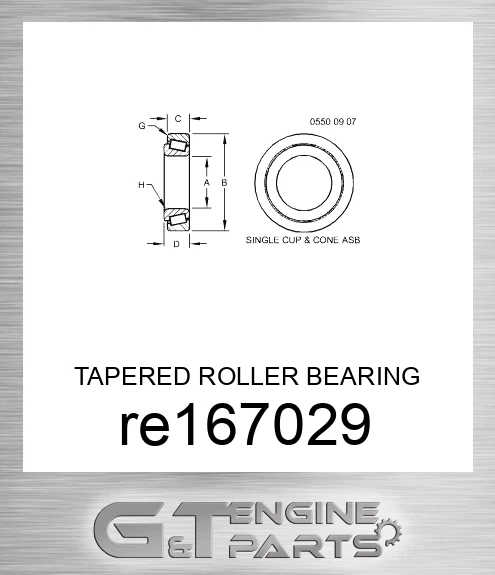 RE167029 TAPERED ROLLER BEARING