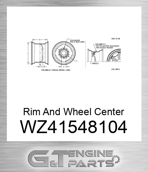 WZ41548104 Rim And Wheel Center