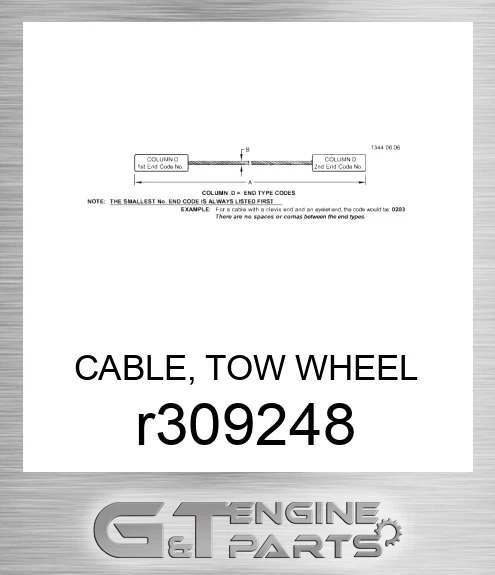 R309248 CABLE, TOW WHEEL