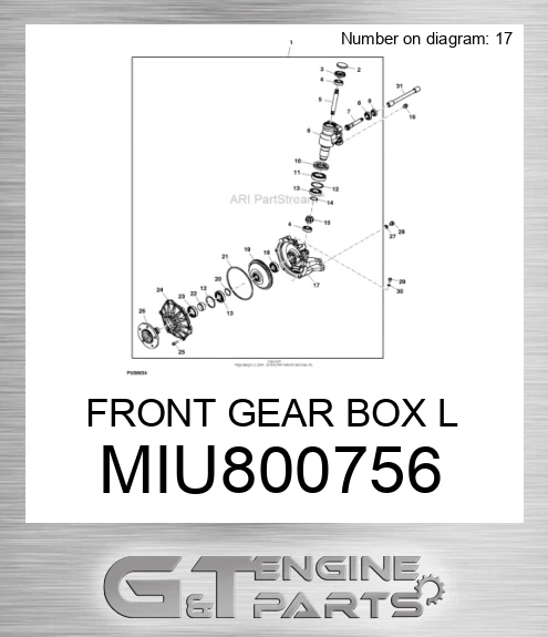 MIU800756 FRONT GEAR BOX L