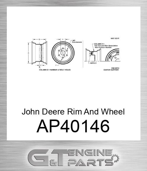 AP40146 Rim And Wheel Center