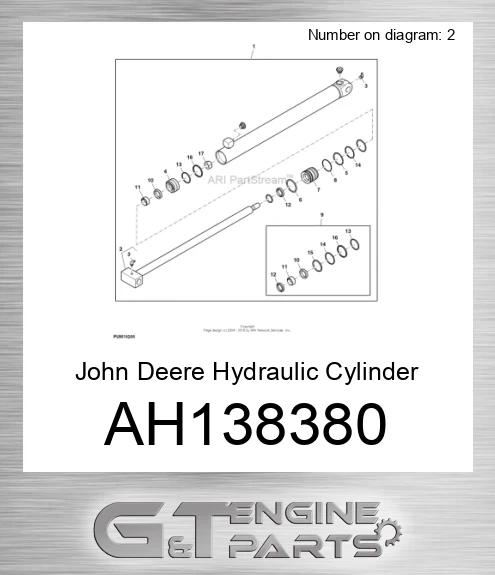 AH138380 John Deere Hydraulic Cylinder Rod AH138380