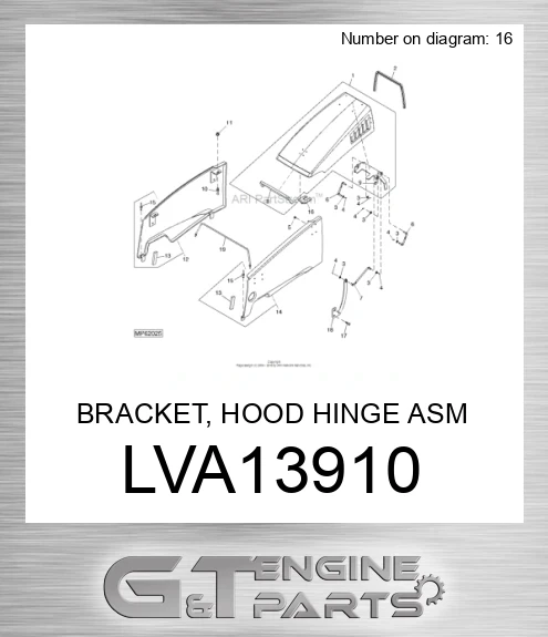 LVA13910 BRACKET, HOOD HINGE ASM