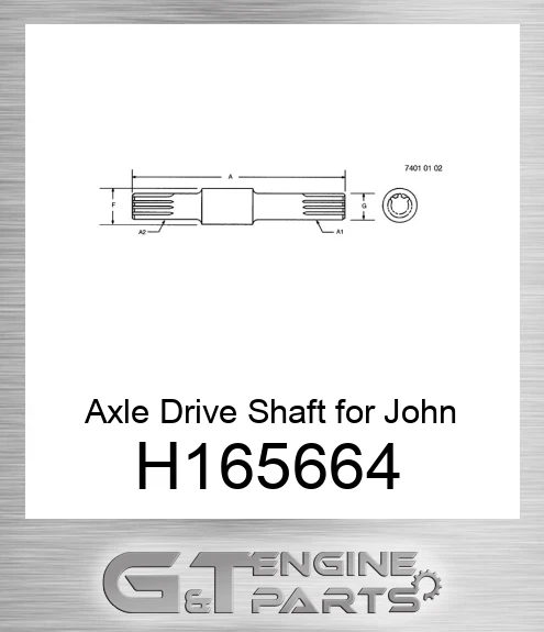 H165664 Axle Drive Shaft for Combines and Cotton Pickers,