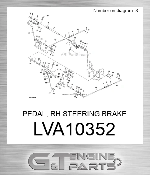 LVA10352 PEDAL, RH STEERING BRAKE ASSEMBLY