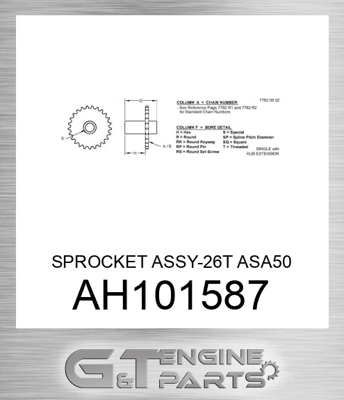 AH101587 SPROCKET ASSY-26T ASA50
