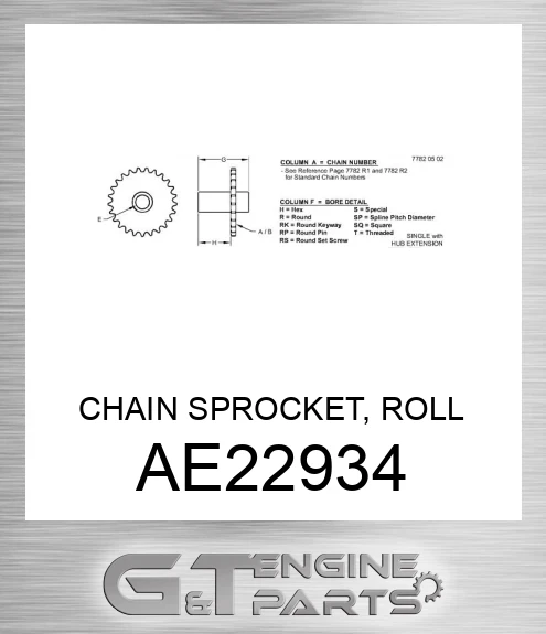 AE22934 CHAIN SPROCKET, ROLL DRIVE-WELDED