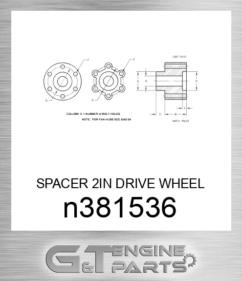 N381536 SPACER 2IN DRIVE WHEEL