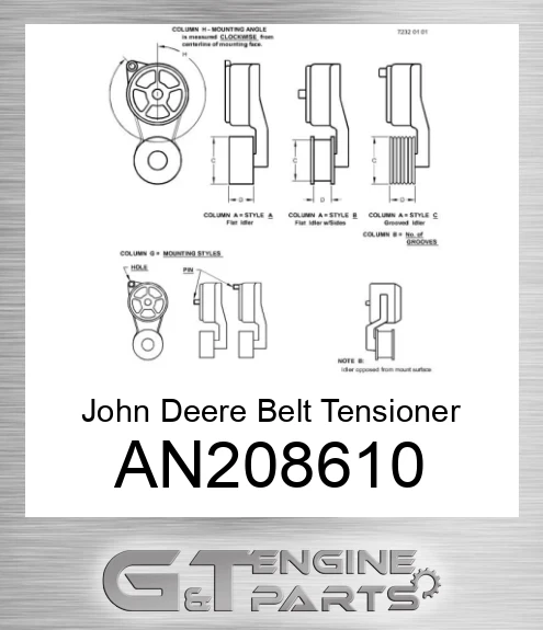 AN208610 John Deere Belt Tensioner AN208610