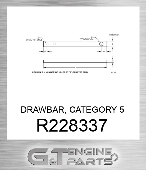 R228337 DRAWBAR, CATEGORY 5