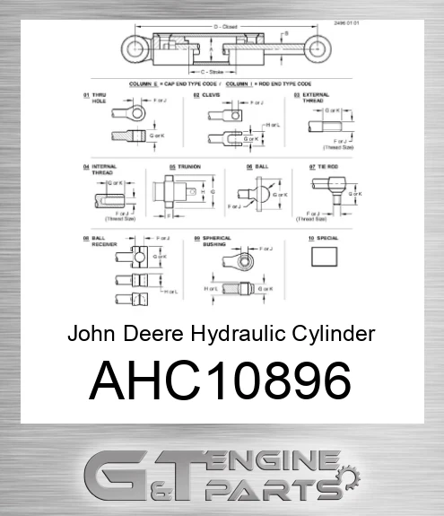 AHC10896 John Deere Hydraulic Cylinder AHC10896