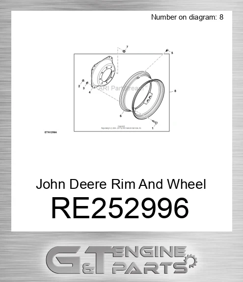 RE252996 Rim And Wheel Center
