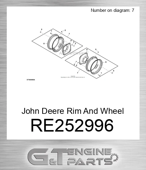 RE252996 Rim And Wheel Center