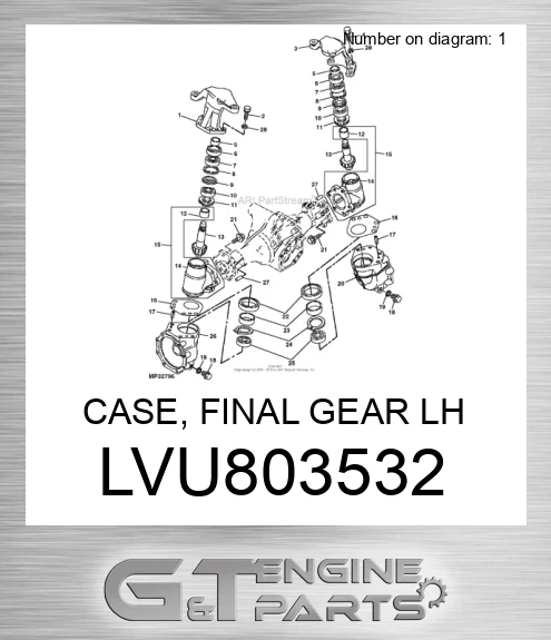 LVU803532 CASE, FINAL GEAR LH