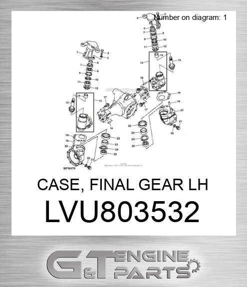 LVU803532 CASE, FINAL GEAR LH
